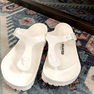 White Birkenstock sandals!!
